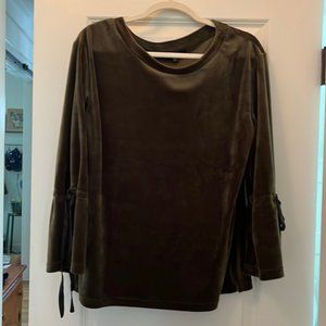 ❤️ 6 for 20 ❤️Sanctuary Dark Olive Velvet Long Sleeve Top Size S
